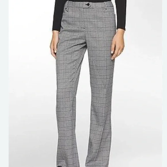 Calvin Klein Black and White Plaid Trousers - Picture 5 of 7